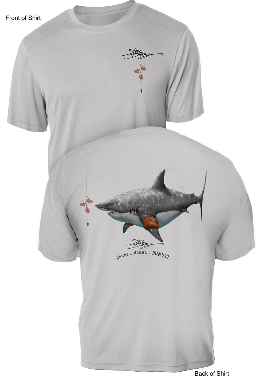 Donut Shark- UV Sun Protection Shirt - 100% Polyester - Short Sleeve UPF 50